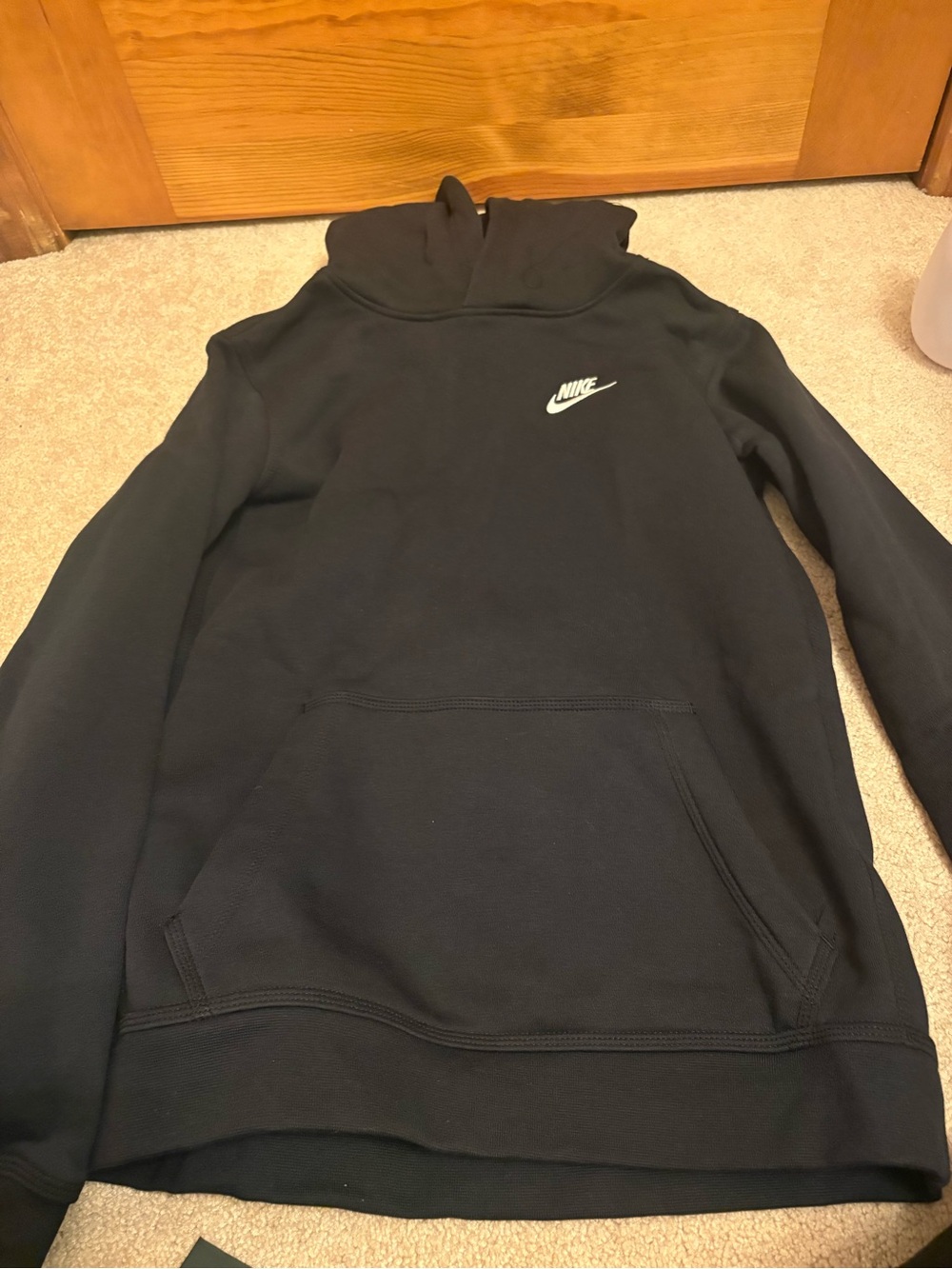 Nike Black Crewneck Hoodie with White Swoosh